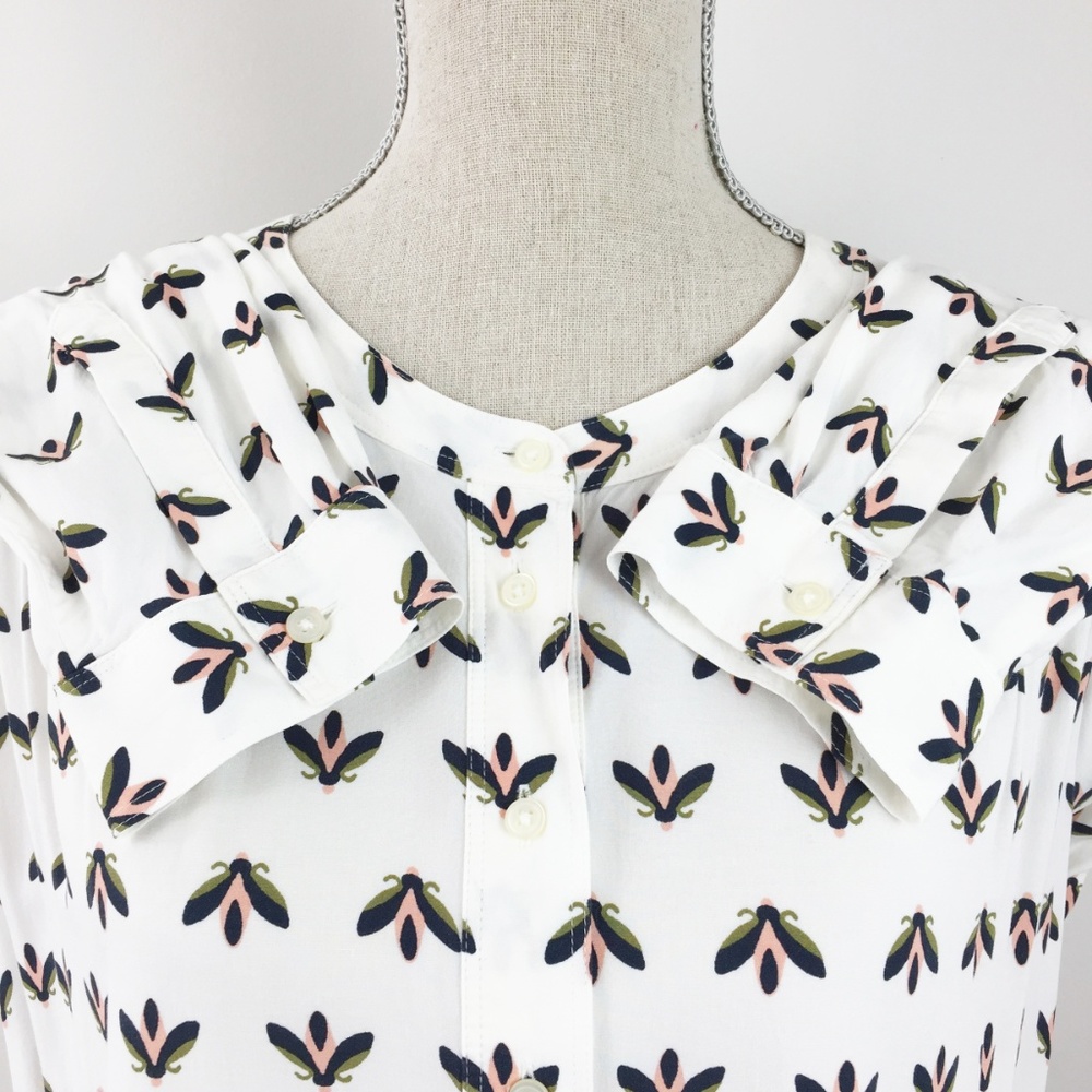 Ann Taylor LOFT Henley Bee Print Tunic  Size XL